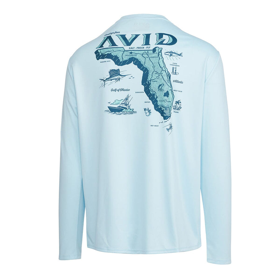 Avid Gear Fishing Core AVIDry 50+ UPF Adult LS T-Shirt Performance AVIDry  50+ UPF Fabric - Ice Blue, Size: Medium