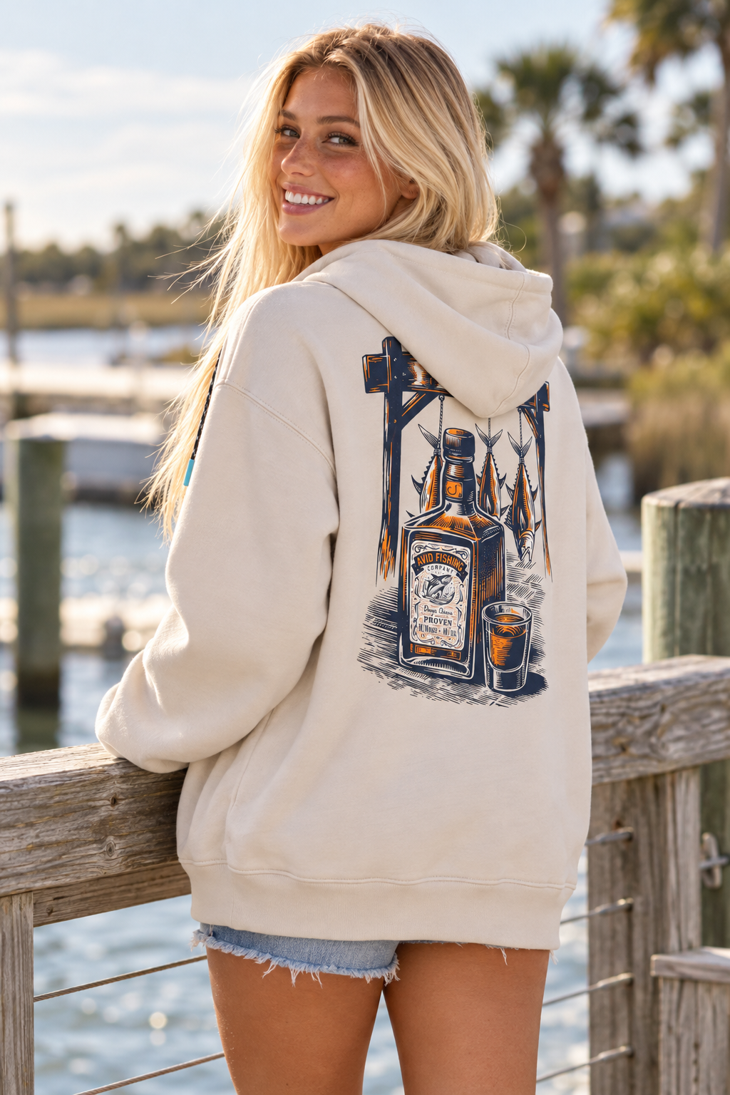 WHISKEY TUNA FLEECE HOODIE